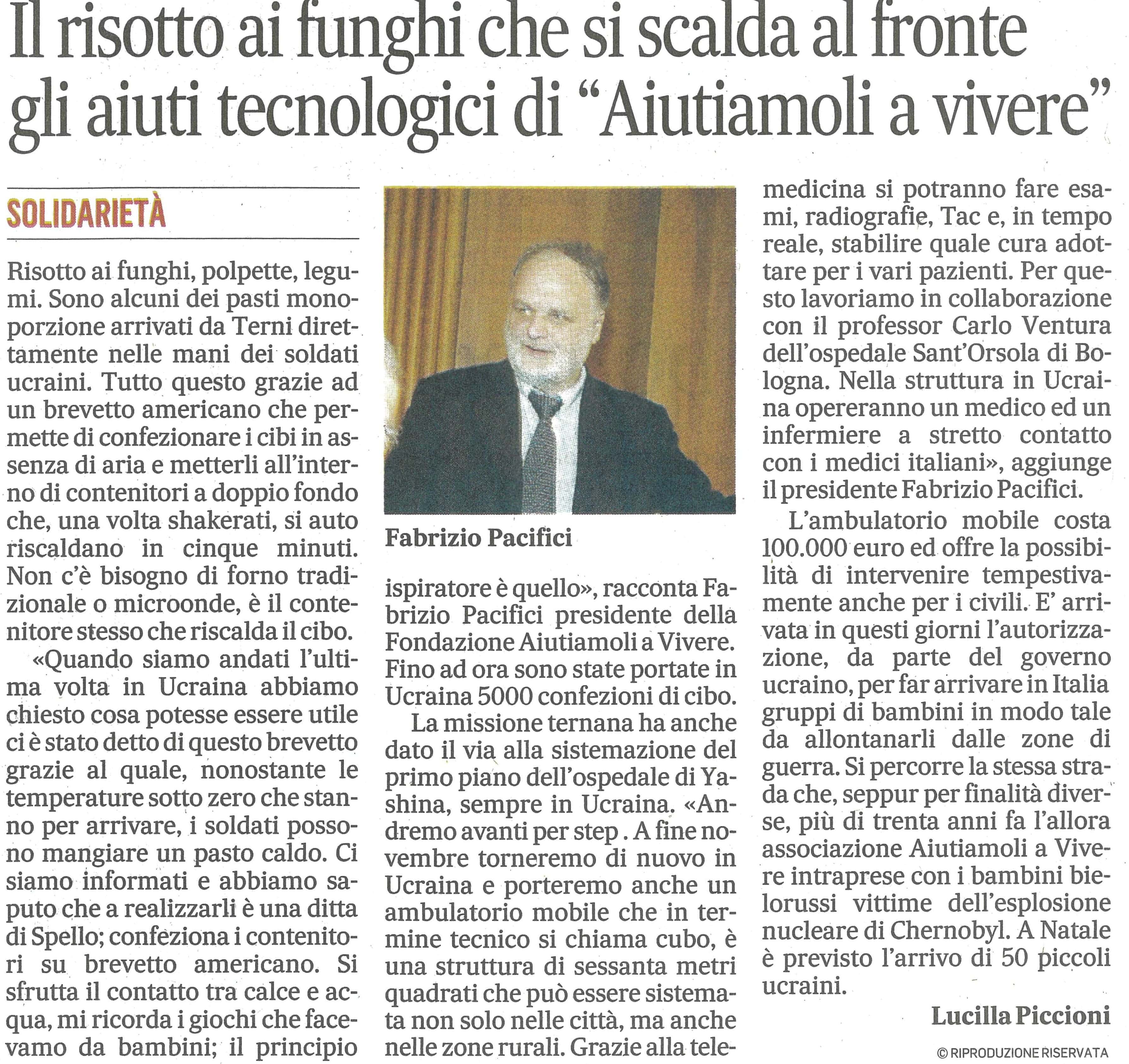 Articolo Messaggero 03 11 23 1 min